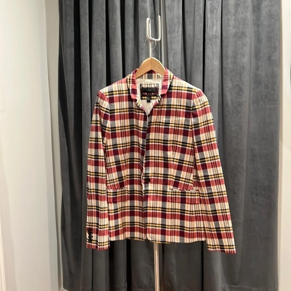 J. Crew Madras Plaid summer blazer